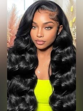 22” Natural Black Body Wave 13x6 HD Lace Front Human Hair Wig #225